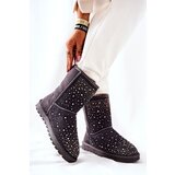 Boto Warm-up snow boots with rhinestones Grey Mariella | Shoptok.si