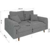 Ropez Siva sofa od bouclé tkanine 150 cm Ariella – | shoptok.hr
