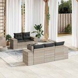 Maison Chic Seti vrtnega pohištva - Vrtna garnitura - Vrtni pohištvo set 6-delna z blazinami siv poli ratan, (21804409) | Shoptok.si