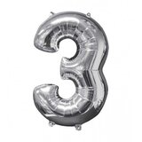 Amscan Balon srebrni br.3 43x66cm 3195701 | Eponuda.ba