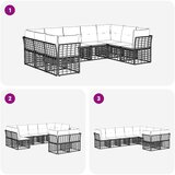  Set vanjskih sofa Crna i tamno siva Poliester | shoptok.hr