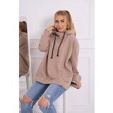 Kesi Insulated sweatshirt with side zipper dark beige | shoptok.hr