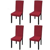Maison Chic Prevleka za zunanjo pohištvo - Ravne raztegljive prevleke za stole 4 kosi bordo, (21795571) | Shoptok.si
