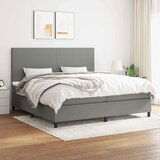  Box spring postelja z vzmetnico temno siva 200x200 cm blago, (20761238) | Shoptok.si