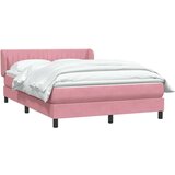 Box spring postelja z vzmetnico roza 160x220 cm žamet, (21792030) | Shoptok.si
