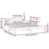  Dnevni ležaj na izvlačenje bijeli 2x(90x190)cm masivna borovina | shoptok.hr