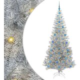 vidaXL Božično drevo med 300 LED z stojalom srebrna 210 cm PET | Shoptok.si