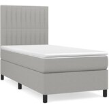 Box spring krevet s madracem svjetlosivi 90x190 cm od tkanine | shoptok.hr