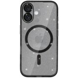  ovitek Glitter MagSafe za iPhone 16 Plus - prozorno črn z bleščicami | Shoptok.si