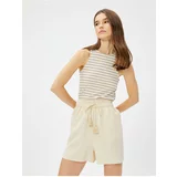 Koton Linen Blend Shorts with Pockets and Tie Waist
