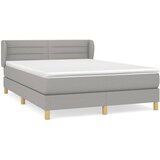 Maison Chic Box spring posteljni - Vzmetna postelja z vzmetnico svetlo siv 140x190 cm blago SL7465, (21903476) | Shoptok.si