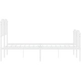  Metalni okvir kreveta uzglavlje i podnožje bijeli 150 x 200 cm | Eponuda.com