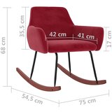  Stolica za ljuljanje crvena boja vina baršunasta | shoptok.hr
