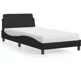 vidaXL Postelja z vzmetnico črna 100x200 cm umetno usnje Cene