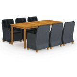  7-dijelni vrtni blagovaonski set tamnosivi | shoptok.hr