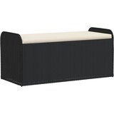 vidaXL Klop z blazino črna 115x51x52 cm poli ratan, (21047107) Cene