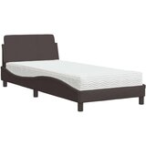  Krevet s madracem tamnosmeđi 90 x 190 cm od tkanine | shoptok.hr
