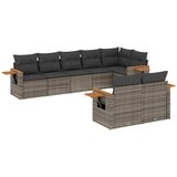  8-dijelni set vrtnih sofa od poliratana s jastucima sivi | shoptok.hr