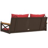  Klupa za ljuljanje s jastucima smeđa 109x62x40 cm od poliratana | Eponuda.com