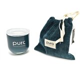 Mhome Dišeča sveča v stekleni dozi in vrečki Pura Doussan 10xh10cm / zelena / vosek, steklo, tekstil, (5000197933) | Shoptok.si