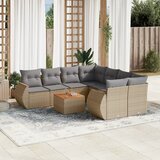  9-dijelni set vrtnih sofa s jastucima bež od poliratana | shoptok.hr