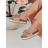 DStreet Klapki damskie z kwiatem KWIATARIS khaki | ePonuda.com