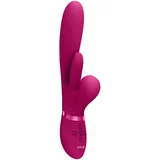 VIVE Kura Thrusting G-Spot Vibrator with Flapping Tongue & Pulse Wave Stimulator Pink
