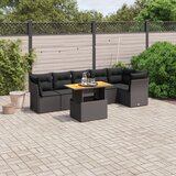 vidaXL 7-dijelni set vrtnih sofa od poliratana s jastucima crni | shoptok.hr