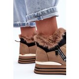 Boto Fur Platform Sports Shoes Dark Beige Jamarie | ePonuda.com