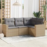 vidaXL 4-dijelni set vrtnih sofa s jastucima bež od poliratana Cijene