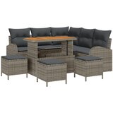 vidaXL 9-dijelni set sofe za vrt s jastucima sivi poli ratan akacija, 2-sjedna vrtna sofa s jastucima sivi poli ratan, 4-dijelni set vrtne blagovaonice s jastucima sivi poli ratan akacija | shoptok.hr