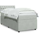  Box spring krevet s madracem svjetlosivi 90x190 cm baršunasti | shoptok.hr