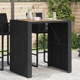 vidaXL Vrtni stol s pločom od bagrema crni 105 x 80 x 110 cm poliratan | shoptok.hr