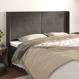  Uzglavlje s ušima tamnosivo 203x16x118/128 cm baršunasto | shoptok.hr