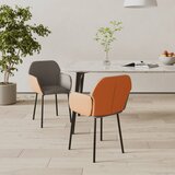  Blagovaonske stolice 2 kom tkanina i umjetna koža tamnosive | Shoptok.si