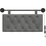  Viseće uzglavlje kreveta S LED svjetlom Tamnosiva Baršun | shoptok.hr