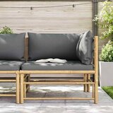 Kutna vrtna sofa od bambusa s tamnosivim jastucima | shoptok.hr