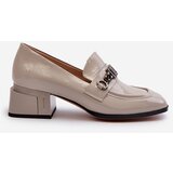 S. BARSKI Grey Patent Leather Court Shoes with Block Heel S.Barski | Shoptok.si