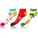 Bellinda CRAZY IN-SHOE SOCKS 3x - Modern colorful low crazy socks unisex - white - red - blue