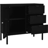  Komoda crna 75 x 35 x 70 cm od čelika i kaljenog stakla | Eponuda.com
