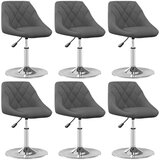 Maison Chic Vrtljivi Jedilni stoli - Vzorci stoli 6 kosov temno siv žamet A1939, (22031022) | Shoptok.si