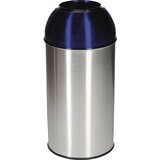 Probbax Zbiralnik odpadkov iz nerjavnega jekla, prostornina 40 l, ŠxVxG 350 x 740 x 350 mm, moder pokrov Cene