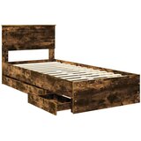  Krevetna konstrukcija s ladicama Dimljeni hrast 90 x 190 cm Smeđa 200 x 93 x 90 cm | Shoptok.si