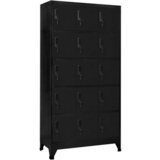  Omara s ključavnico črna 90x40x180 cm jeklo | Shoptok.si
