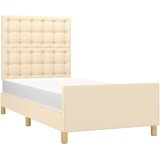  Okvir za krevet s uzglavljem krem 80x200 cm od tkanine | shoptok.hr