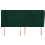  Uzglavlje s ušima tamnozeleno 163x23x118/128 cm baršunasto | shoptok.hr