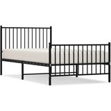 Metalni okvir kreveta uzglavlje i podnožje crni 100x200 cm | shoptok.hr