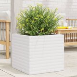 vidaXL Vrtno korito belo 50x50x46 cm trdna borovina Cene