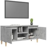 TV ormarić s nogama od masivnog drva boja betona 103,5x35x50 cm | Eponuda.ba