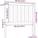 vidaXL Uzglavlje za krevet crno 96 x 6 x 101 cm od masivne borovine | shoptok.hr